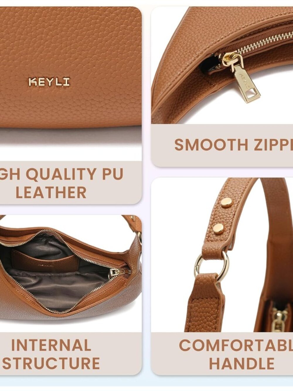 Shoulder Bag for Women Trendy Casual Leather Shoulder Purses lightweight Handbag - Picture 7 of 7